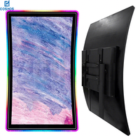 Monitor Layar Sentuh Lengkung Android OS C/J/S 23.6 27 32 43 55 Inci 2K 4K untuk Periklanan Game/Signage/Kabinet Game