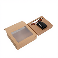 Emballage en papier Kraft marron avec fenêtre transparente en PVC, pot en verre à miel, contenant personnalisé, 50 pièces