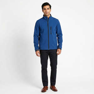 Royal Blue Softshell <b>Jacket</b> Full Zip Lightweight Waterproof Outdoor Sports <b>Jacket</b> with Pockets Custom Logo OEM Available - Product Image 1