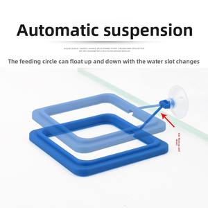 Jeneca 떠 다니는 물고기 먹이 반지 광장 플라스틱 수족관 물고기 음식 포장 가방 거실 공간을위한 흡입 컵 - Product Image 4