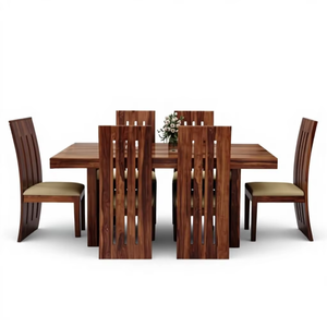Juego de Mesa de Comedor de Madera Maciza para 6 Personas con Sillas |   Muebles de Comedor Modernos de Madera para el Hogar, Hotel o Restaurante - Product Image 1