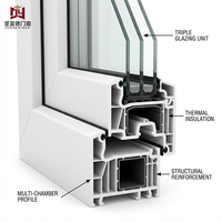 Ventanas de PVC con Doble Acristalamiento, Ventana Abatible de PVC, Ventanas Insonorizadas para Casa, Estilo Europeo
