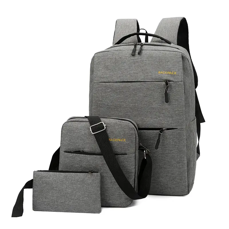 2021 Laptop Backpack Sets Waist Bag Wallet Back Pack 3 pieces Waterproof Business USB Bags High Quality
