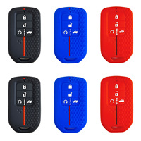 Casing Kunci Silikon dengan Tekstur Sarang Lebah Anti Gores untuk Kunci Mobil Pintar Civic 4 Tombol