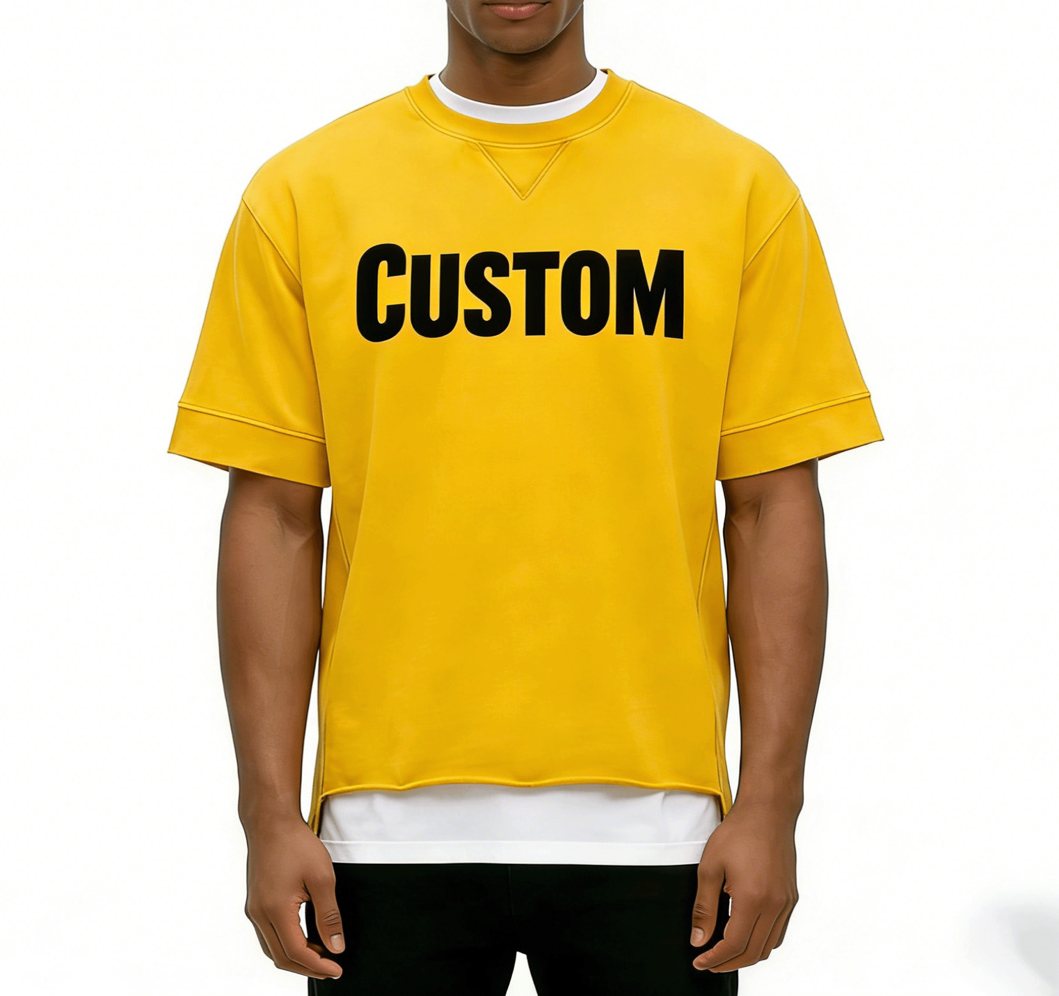 260 Gsm 100% Cotton Men's Oversized T-Shirt Custom Streetwear Round Neck Screen Printing Designer Tshirts With Raw Hem