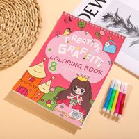Livre de coloriage en spirale premium pour enfants, livre de dessin mignon à thème de dessins animés pour l'école, les voyages et la création artistique
