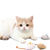 Jouets pour chats, divertissement pour chats, petite souris en peluche amusante, jeu d'auto-entretenement, résistant aux morsures, jouets pour animaux de compagnie mignons et réalistes