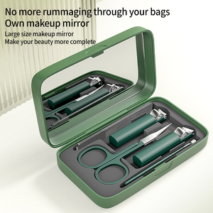 Chuyên nghiệp 5-mảnh Nail Clipper Kit thép không gỉ Nail tông đơ làm móng <span class=keywords><strong>Set</strong></span> với gương trường hợp - Product Image 3