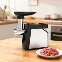 Hachoir à viande électrique 1200W en acier inoxydable, machine à hacher, robot culinaire commercial, fonction de broyage de viande, pour restaurant et usage domestique