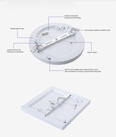 Plafonnier LED rond à intensité variable réglable avec capteur PIR, CCT réglable, 12W 18W 24W 30W, garantie 3 ans