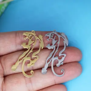 3 Stück/Satz Tiger-Panther-Charme für Schmuckherstellung passende Edelstahl-Charme-Armband Halskette Anhänger DIY Handwerk Lieferant