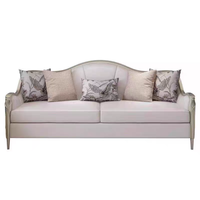 Amerikanisches Luxus-Sofa im Schlichten Lederdesign, Moderner Französischer Creme-Stil, Wohnzimmer-Kombination, Kleine Möbel