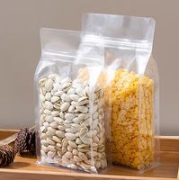 Poche scellée transparente à huit bords en plastique dur Fruits secs Grains Snacks Emballage alimentaire Sac autoportant