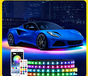 Kit d'éclairage LED RGBIC pour dessous de caisse de voiture, étanche IP68, 6 pièces, effet de poursuite, pour créer votre propre marque Pro Under <span class=keywords><strong>Glow</strong></span> - Product Image 6