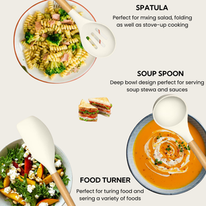 Nuevo juego de utensilios de cocina de silicona de 19 piezas de lujo con mango de madera, juego de electrodomésticos de acero para hornear de 19 piezas para Cocinar en casa - Product Image 5
