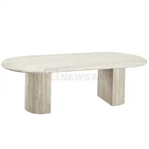 Calacatta viola tavolo in marmo base cava mobili scanalati tavolo da pranzo ovale nordico marmo
