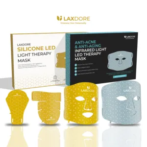 LAXDORE Skin LED Light Therapy maschera per viso | Dispositivo a luce rossa per una pelle più solida, carnosa e luminosa | Maschera Anti-invecchiamento