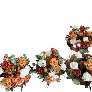 Vente <span class=keywords><strong>en</strong></span> gros de petites boules de fleurs <span class=keywords><strong>en</strong></span> soie faites à la main, diamètre 35 cm, pour mariage, fête des mères, centre de table, décoration - Product Image 4