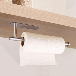 Soporte Autoadhesivo de <span class=keywords><strong>Metal</strong></span> para Papel de Cocina, Toallas de Papel, Almacenamiento en el Baño, para Montar Debajo del Gabinete - Product Image 1