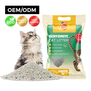 Vente directe usine – Litière pour <span class=keywords><strong>chat</strong></span> en bentonite 5L 10L, très absorbante, agglomérante et à faible teneur en poussière - Product Image 1