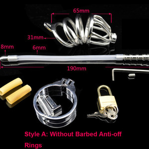 Dispositivo di Castità Maschile in Acciaio Inox, Gabbia per Pene con Tubo, Giocattolo Sessuale per Adulti per Uomini - Product Image 5