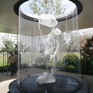 <span class=keywords><strong>Fontaine</strong></span> décorative d'intérieur de cascade artificielle installée sur <span class=keywords><strong>le</strong></span> plafond <span class=keywords><strong>Fontaine</strong></span> de rideau d'eau de câble de fibre optique de LED - Product Image 1