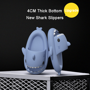 Nouvelles sandales d'été 2024, semelle épaisse de 4 cm, jolies tongs en forme de requin, chaussures d'extérieur pour femmes, tongs pour enfants, tongs pour hommes, couples, dessin animé EVA - Product Image 4