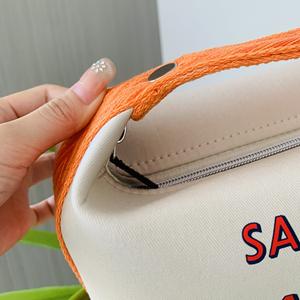 Canvas Cosmetic Bag Large Capacity Buckle <b>Makeup</b> Bags Portable Fashion Storage Bag for Women Men Travel Outdoor Beach - Product Image 6