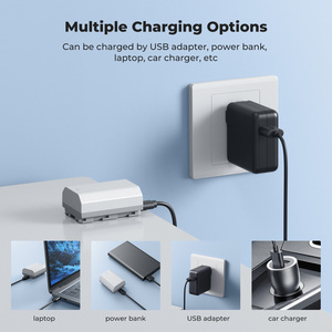 Batterie d'appareil photo K&F Concept 2600mAh pour <span class=keywords><strong>Sony</strong></span> NP-FZ100 Blanc-Gris Pack double Options de charge multiples Port de charge USB/Type-C - Product Image 5