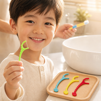 Fil dentaire pour enfants en forme de dinosaure mignon, ultra-fin, résistant à la déchirure, avec prise en main facile, cure-dents de qualité alimentaire pour enfants et tout-petits