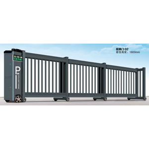 <span class=keywords><strong>Portail</strong></span> coulissant sectionnel antivol en alliage d'aluminium robuste avec télécommande et conception télescopique automatique pour la sécurité extérieure des parcs - Product Image 1