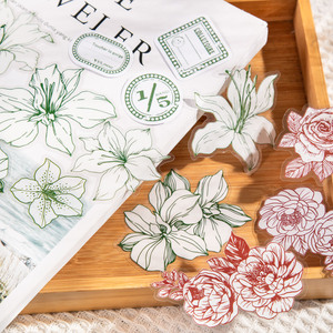 Paquete de 40 Pegatinas Autoadhesivas de Papel Brillante con <span class=keywords><strong>Dibujos</strong></span> de Plantas de la Serie Flower Blossom Deadline, Materiales para Manualidades y Scrapbooking - Product Image 2