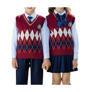 Conjuntos de clase de suéter de otoño e invierno para estudiantes de escuela primaria, uniformes de jardín de infantes, uniformes de actuación de coro para niños