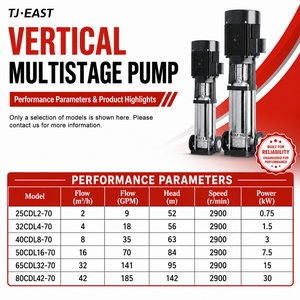 High Efficiency Stainless Steel Vertical Multistage Pump for Water Supply Boosting BGLXB4-13 High Efficiency Stainless Steel Ver - Product Image 4