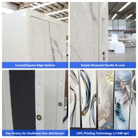 Diseño moderno Blanco 4 Puertas Dormitorio Armario Ropa Armario Acero Almirah Diseños con espejo