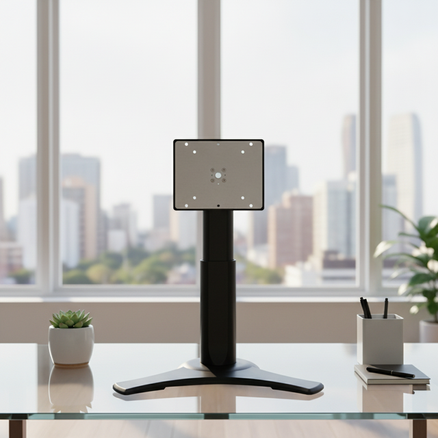 Stable 24" Desktop Height Adjustable Monitor VESA Stand with ABS Material and 6KG Load Capacity for Professional Workspaces