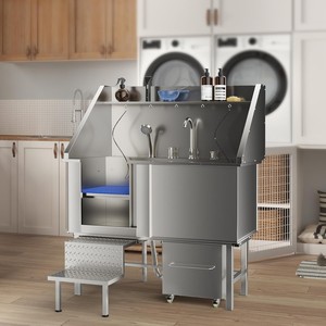 Baño universal redondo de lujo <span class=keywords><strong>para</strong></span> mascotas de acero inoxidable antideslizante <span class=keywords><strong>para</strong></span> <span class=keywords><strong>perros</strong></span> - Product Image 3