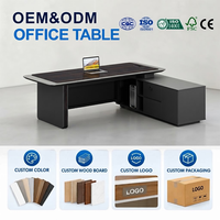 Bureau de direction ergonomique moderne, table d'ordinateur en bois de luxe avec tiroirs pour bureau commercial ou à domicile
