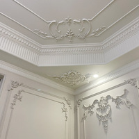 Faux plafond en polyuréthane PU décoratif intérieur imperméable peint en blanc pur conceptions de corniche