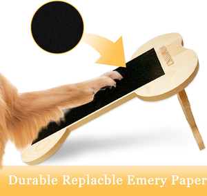 Wood Bone Shape Dog Nail Scratch Pad mit Nagel feile Angst freies Tier pflege produkt für die Nagel pflege - Product Image 3