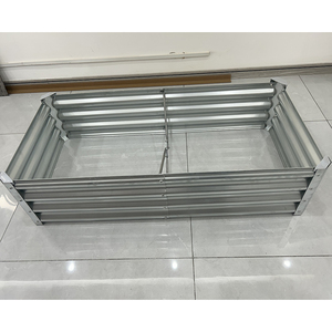 Jardinera elevada galvanizada multiusos, resistente a la intemperie, personalizada en negro y plateado, para plantar flores, hierbas, frutas y verduras. - Product Image 3