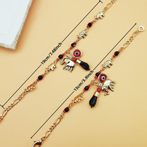 Pulsera de Azabache Dorada, Figura de Mano, Azabache Simulado, Protección Contra el Mal de Ojo, Pulsera de la Buena Suerte - Product Image 5