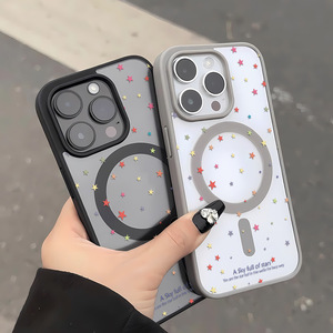 Funda para iPhone 17 Pro Max, Acrílico Magnético Mate, Diseño de Estrellas Pequeñas en Pantalla Completa, Orificio Grande, Antigolpes - Product Image 2