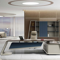 Bureau de direction moderne - Design incurvé unique, haute qualité, grand espace de rangement pour bureaux haut de gamme