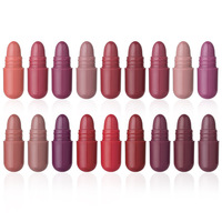 Commerce électronique transfrontalier, ensemble de mini rouges à lèvres en capsule de 18 couleurs, format voyage, texture mate longue durée, vente en gros