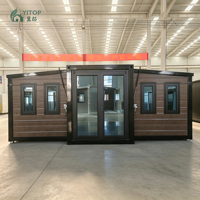 Case Mobili Prefabbricate Espandibili, Casa Container in Acciaio Impermeabile e Antivento, Design Personalizzato, Villa Modulare con 1, 2, 3, 4, 5 Camere da Letto