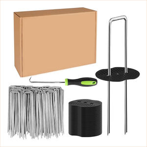 Clous en U galvanisés pour l'extérieur, fixations de jardin pour la stabilité du <span class=keywords><strong>gazon</strong></span> <span class=keywords><strong>synthétique</strong></span>, clous en U pour clôture en fil métallique - Product Image 1