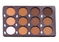 Palette de poudre pressée mate naturelle de 12 couleurs de maquillage végétalien pour le contour du visage