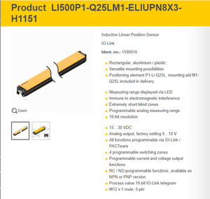 Capteur de position linéaire inductif Turck LI500P1-Q25LM1-ELIUPN8X3-H1151 pour l'automatisation industrielle en stock - Product Image 3