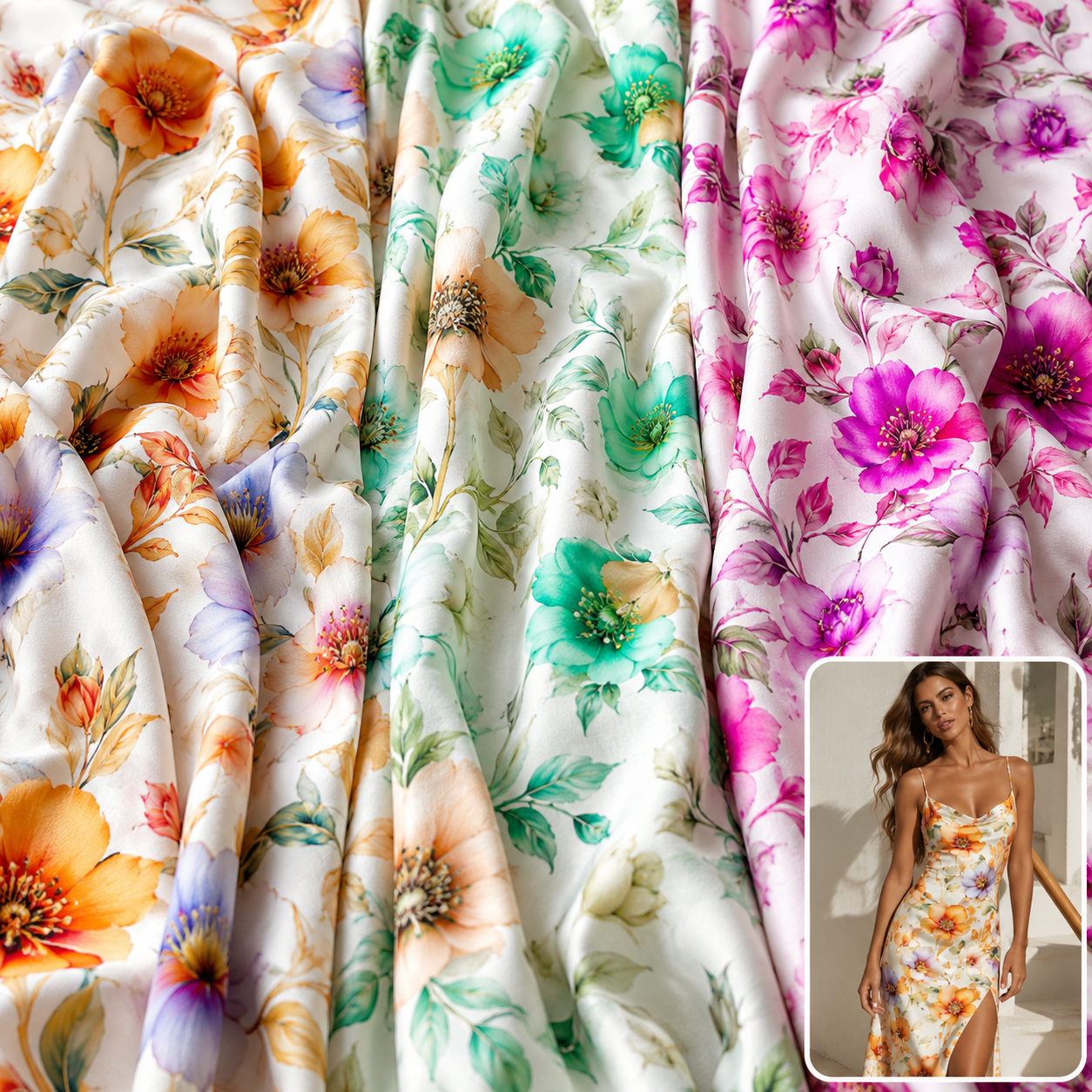 100% Rayon Fabric Digital Print Tela Challis Spun Rayon Viscose Fabric For Women Garment Dress